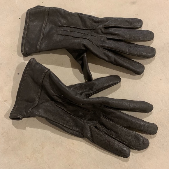 DANIER Women’s Italian Leather Gloves Dark Brown - Picture 2 of 4